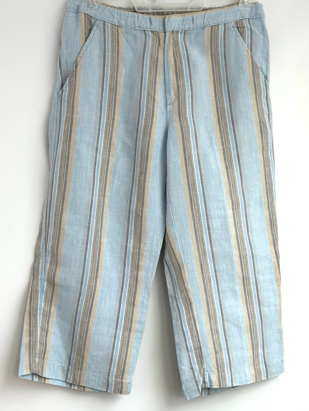 Zara linen striped capris (EUC) size L / 32